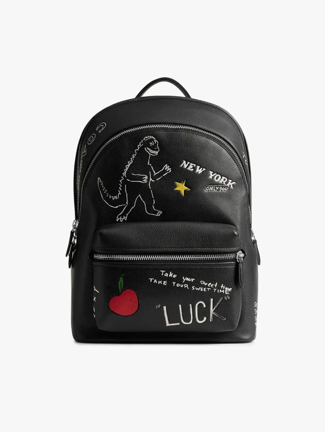 Coac h Black Sketch Print Luxury Imported BackPack