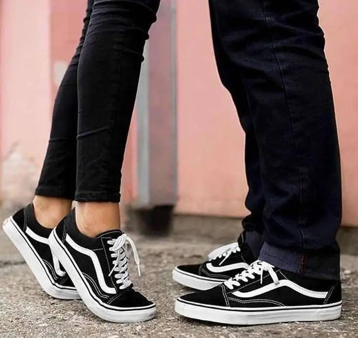 Vans Old Skool Black White for Girls 7A Premium Sneakers D-1173