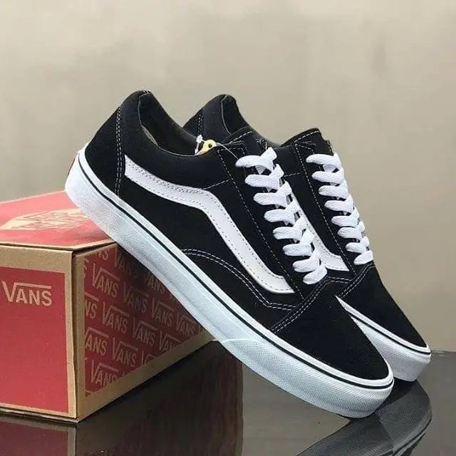 Vans Old Skool Black White for Girls 7A Premium Sneakers D-1173