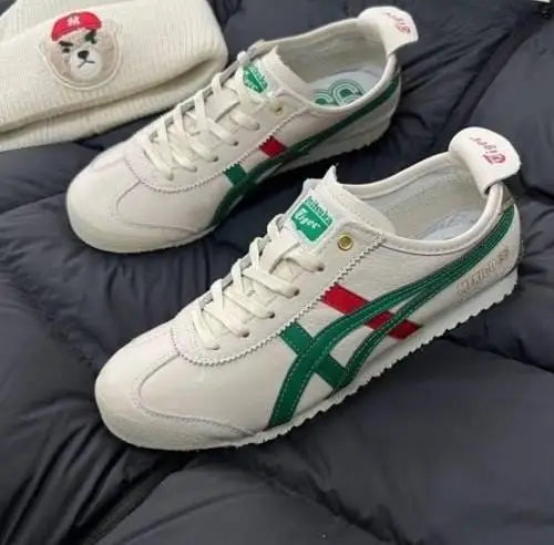 Onitsuka Tiger Mexico 66 Cream Green Orange Girls 7A Premium First Copy D-1839