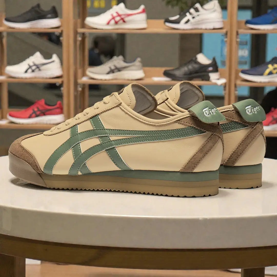 Onitsuka Tiger Mexico 66 PF Beige Grass Green 7A Premium Mens Sneakers D-2084