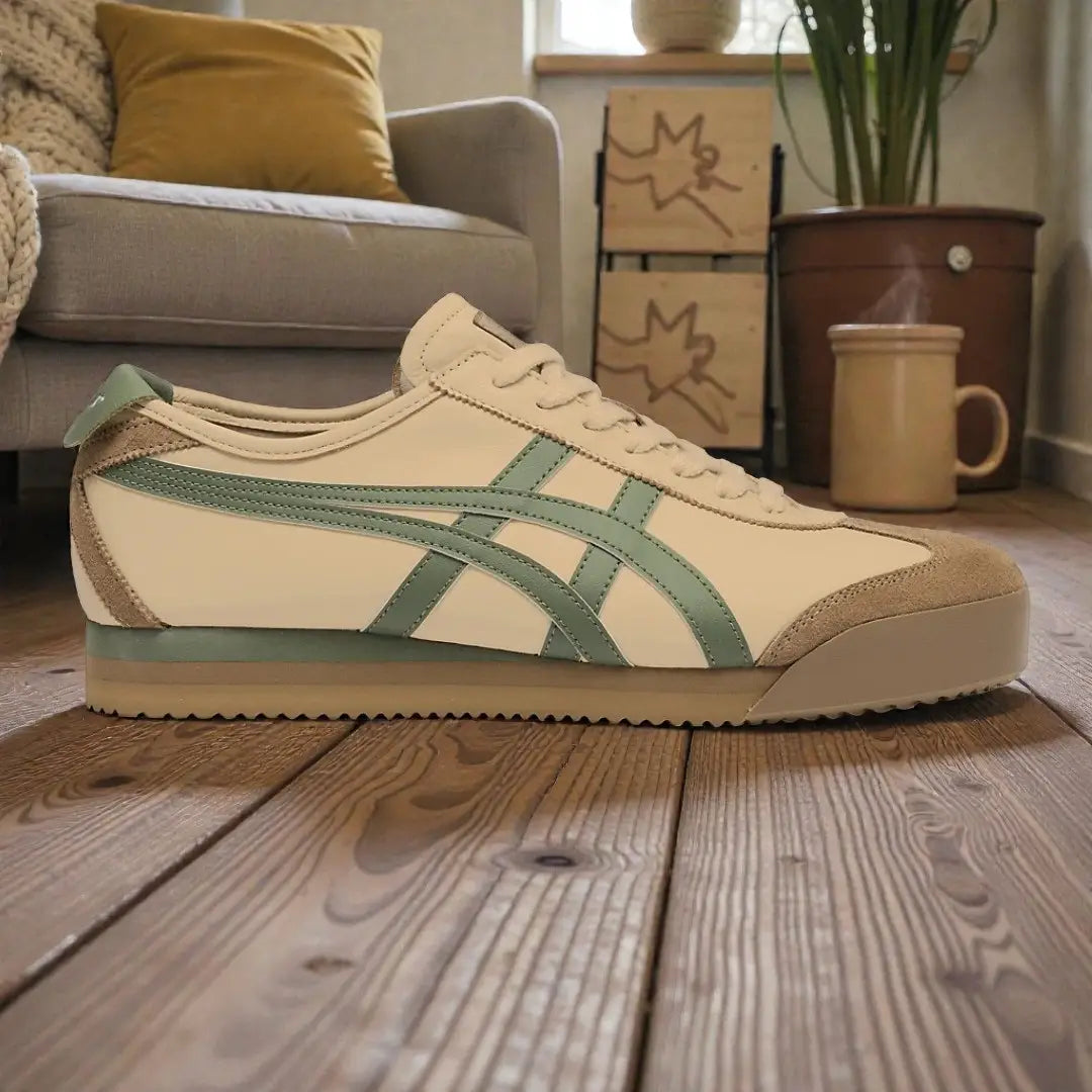 Onitsuka Tiger Mexico 66 PF Beige Grass Green 7A Premium Mens Sneakers D-2084