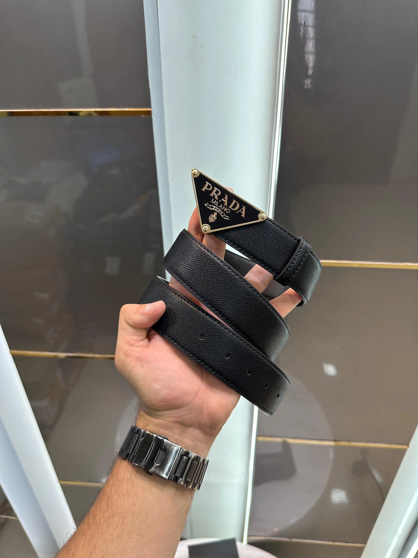 Prad a Gold Black Premium Imported Belt
