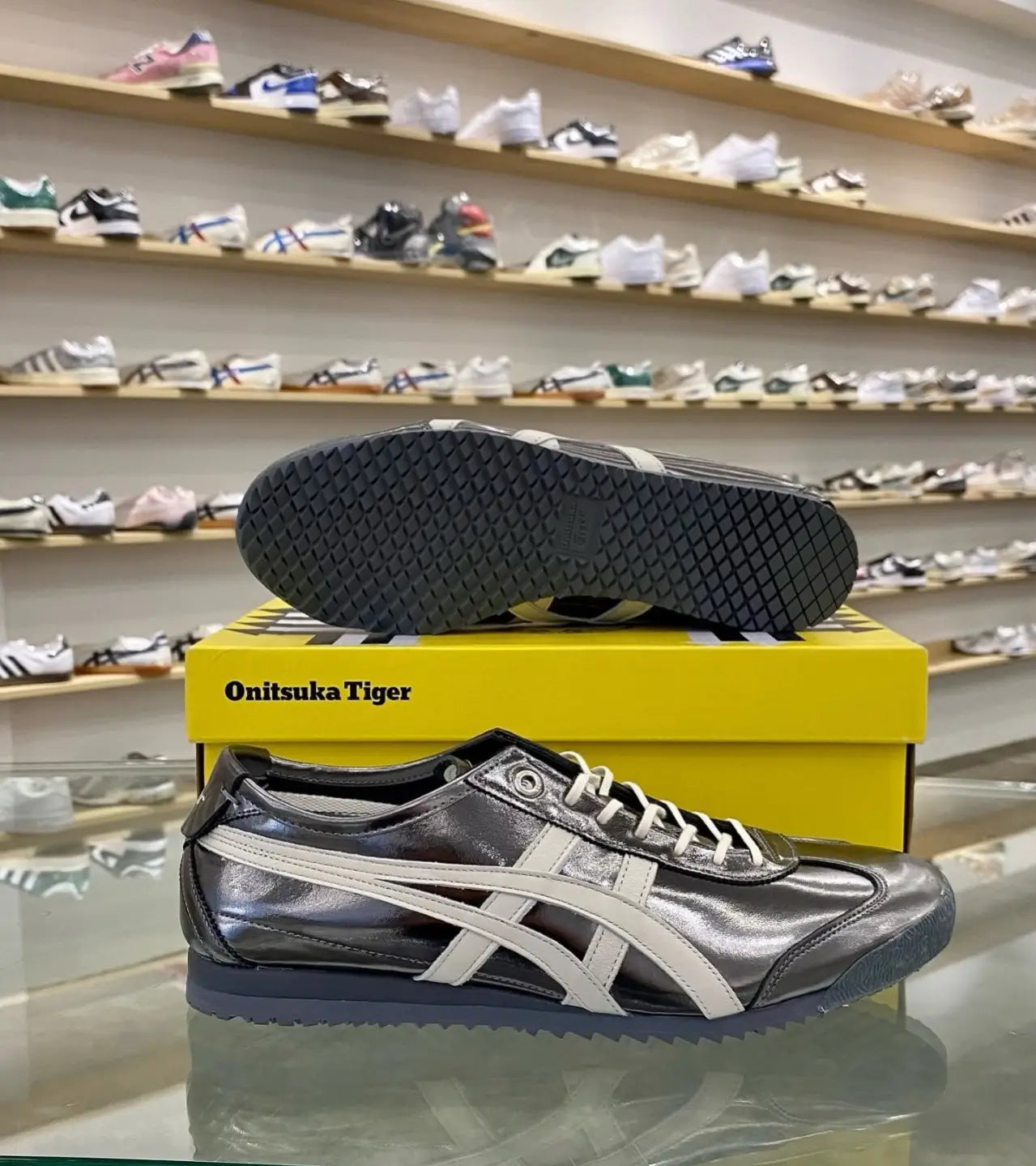 Onitsuka Tiger Mexico 66 SD Metallic Series Metropolis Cream 7A Premium Mens Sneakers D-2099