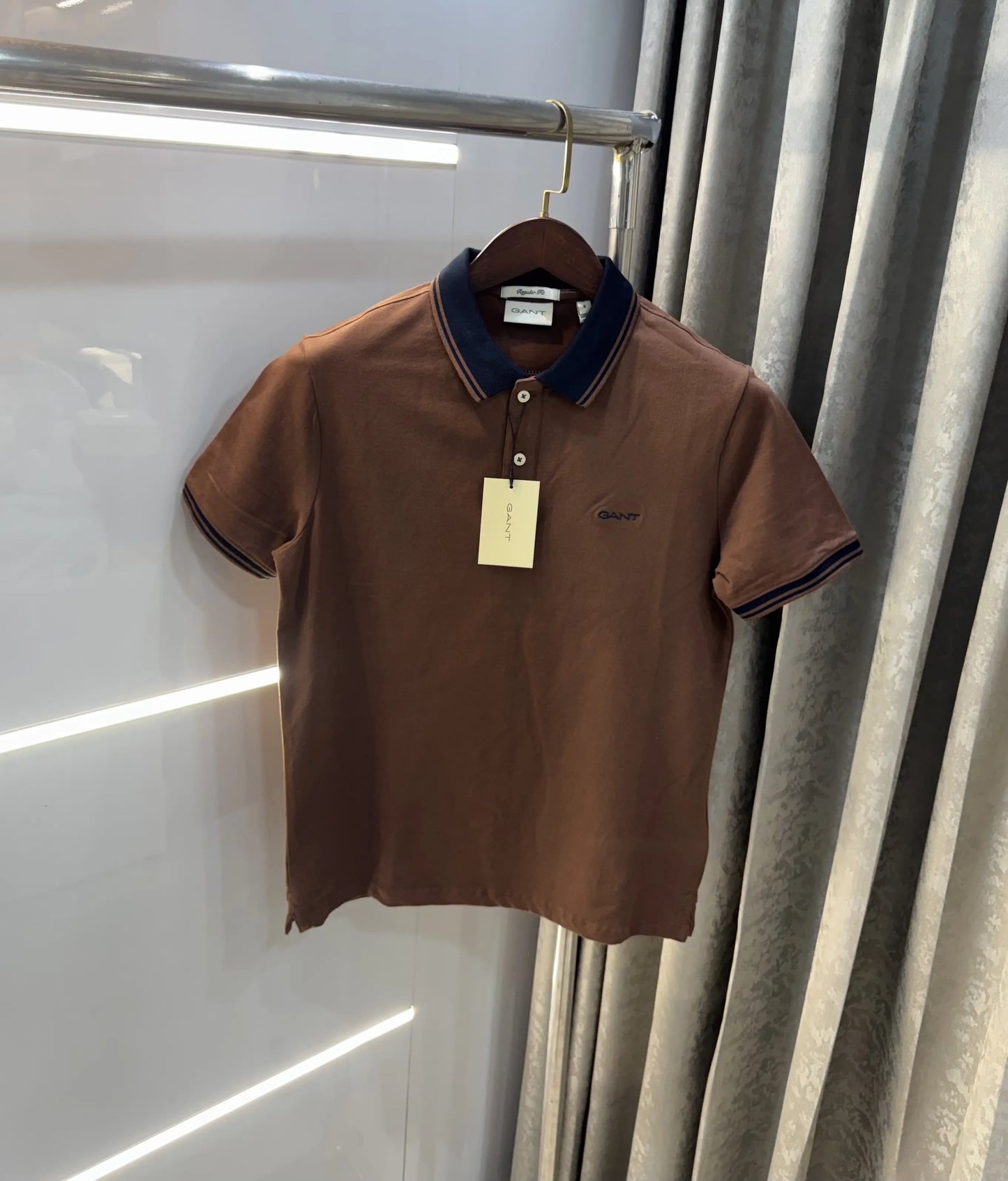 Gant Brown Logo Work Premium Polo T-shirt