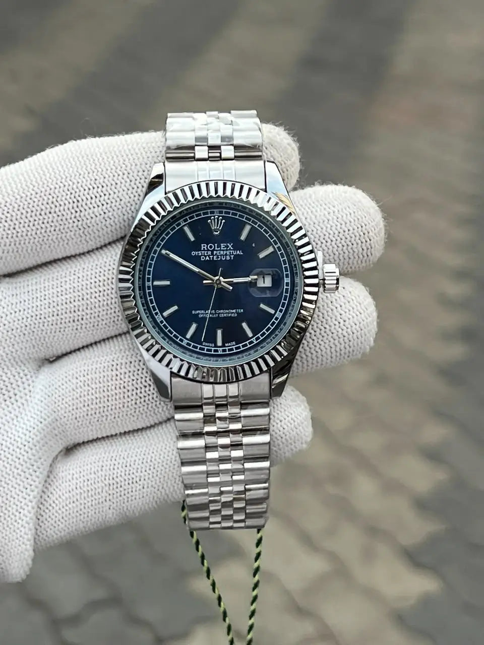 Rolex Day Date Silver Blue