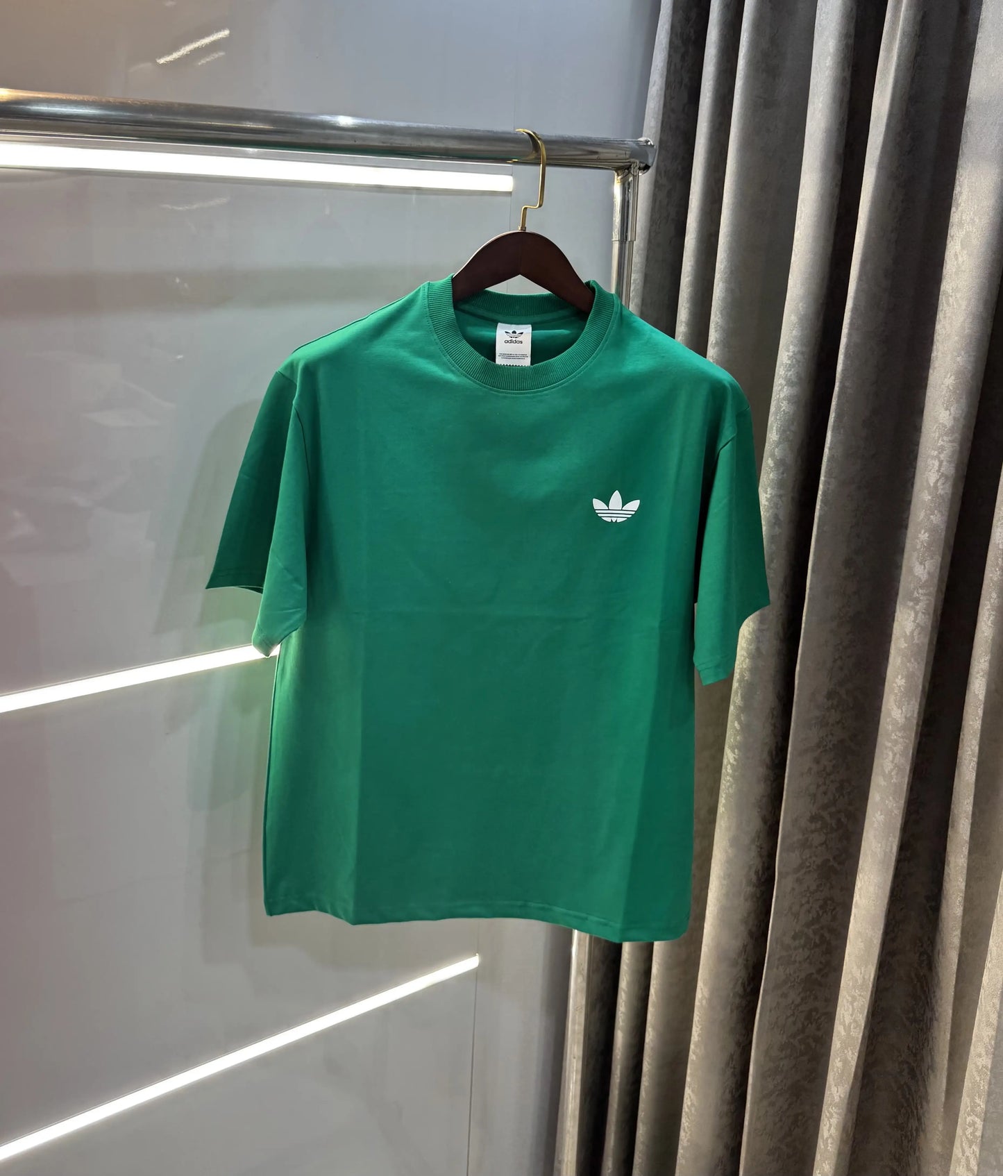 Adidas Green Logo Print Imported Oversized T-Shirt