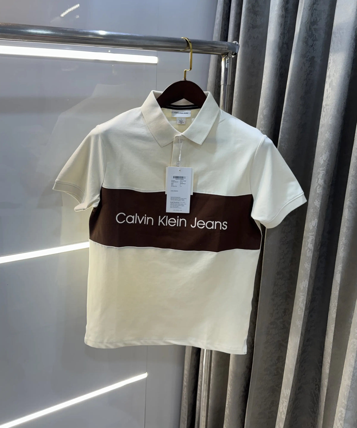 Calvin Klein Cream Premium Polo T-Shirt