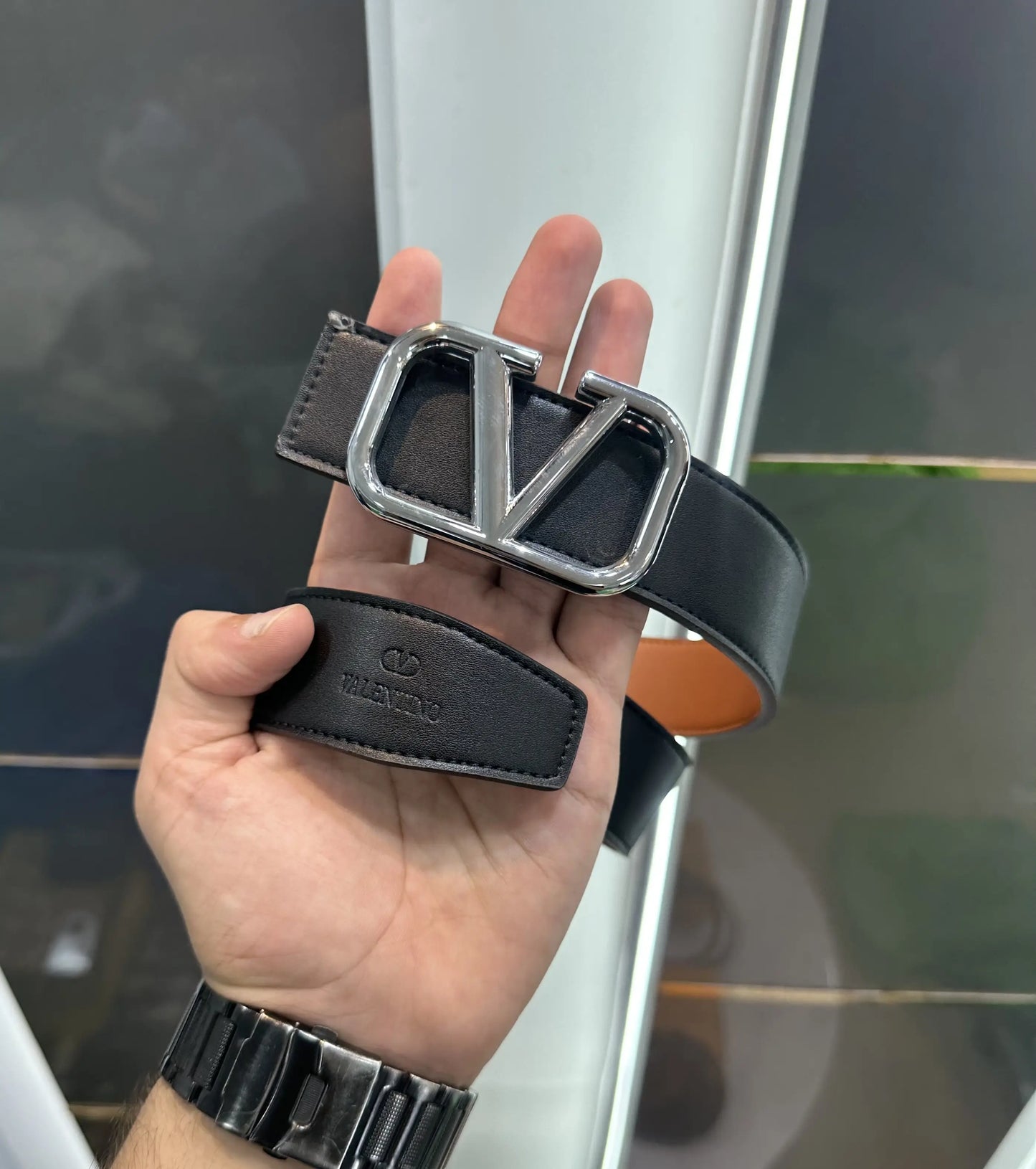 Valentin o Premium Reversible Imported Belt Silver vl9199
