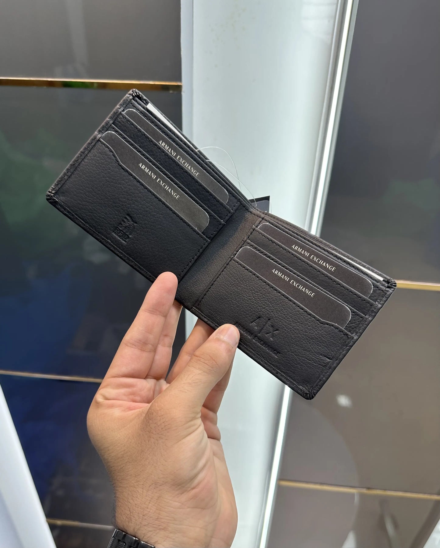 Amrani Exchang e Premium Wallet Black Printed With Box ar6578