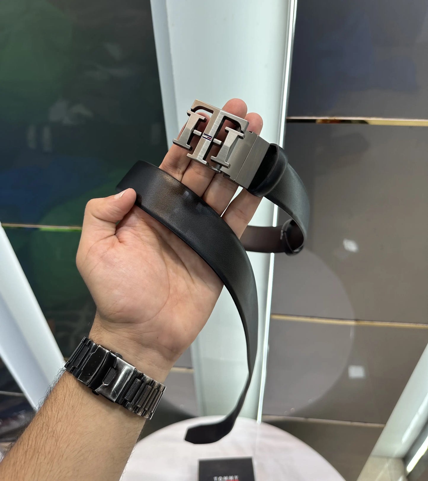 Tommy Hilfiger Premium Reversible Imported Belt Grey t876