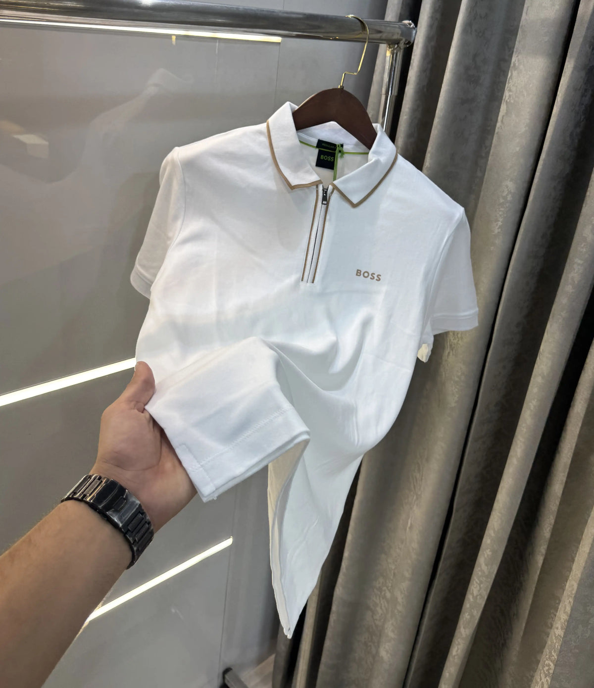 Hugo Bos s White Logo Work Premium Polo T-shirt