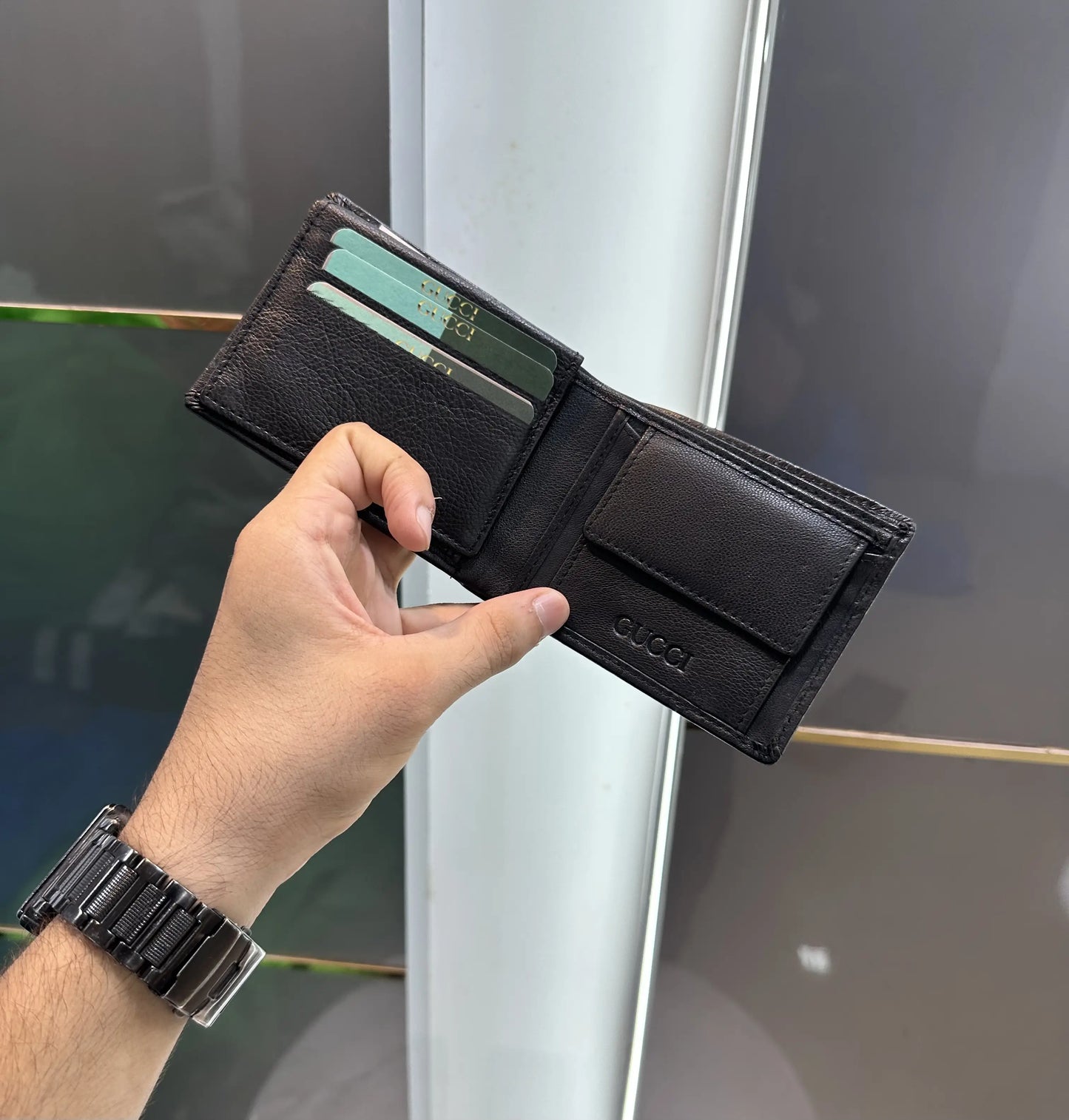 Gucci Monogram Premium Wallet Black With Box g654