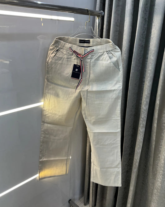 Tommy Hilfiger Cream Premium Classic Trouser