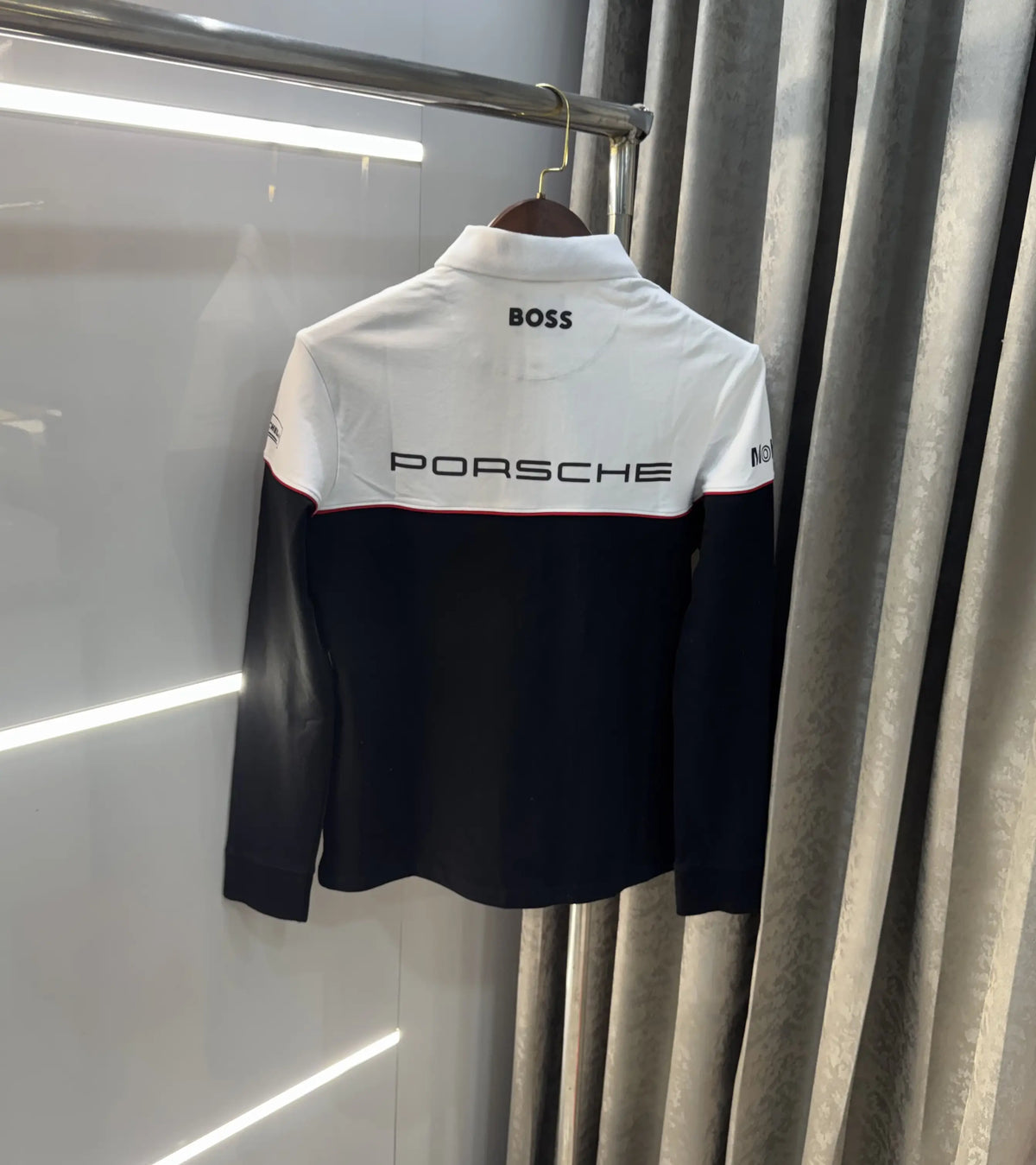 Hugo Boss Black White Logo Work Premium Full Sleeve Polo T-Shirt