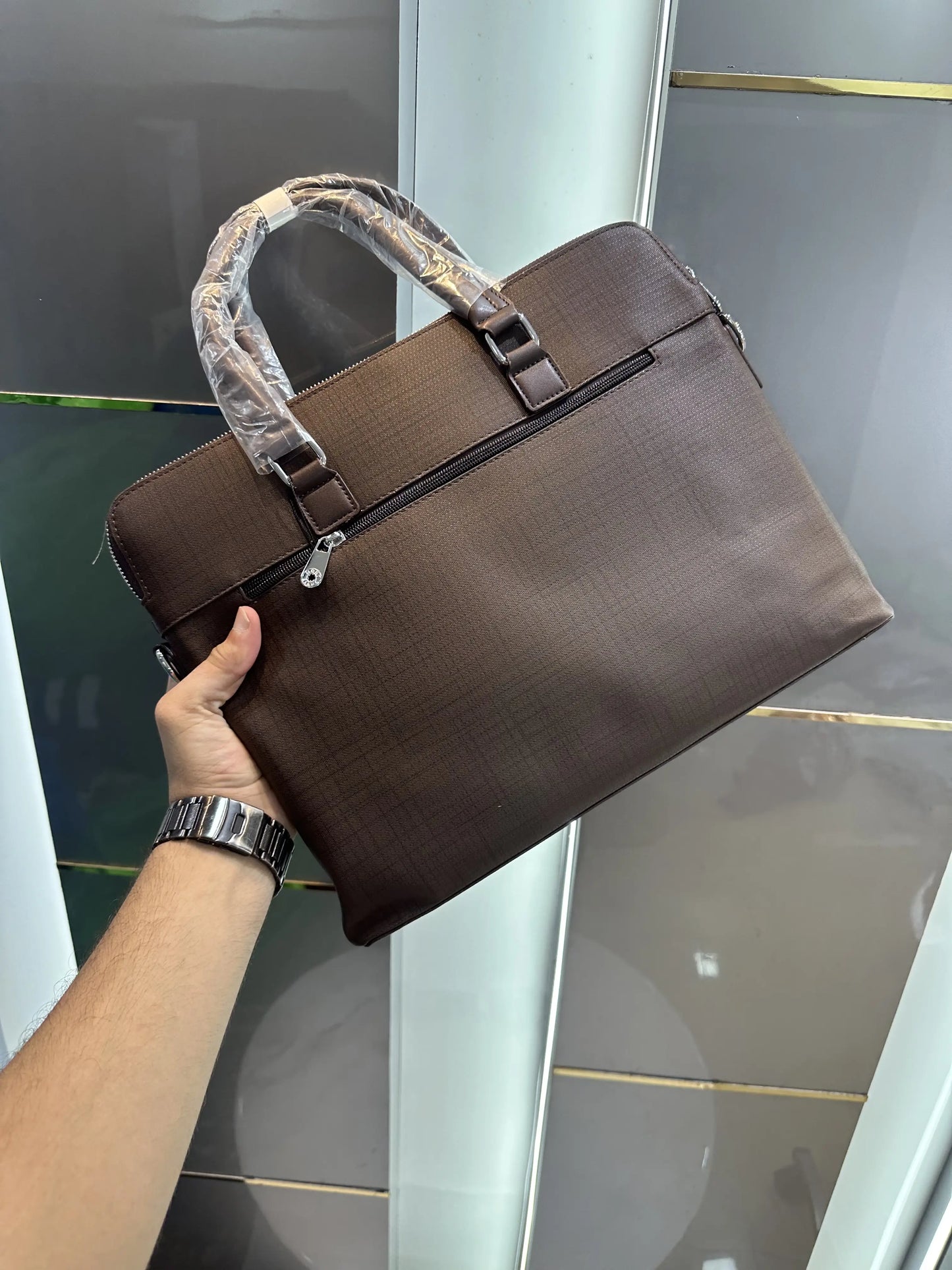 Mont Blan c Luxury Premium Imported Brown Laptop Bag mb192