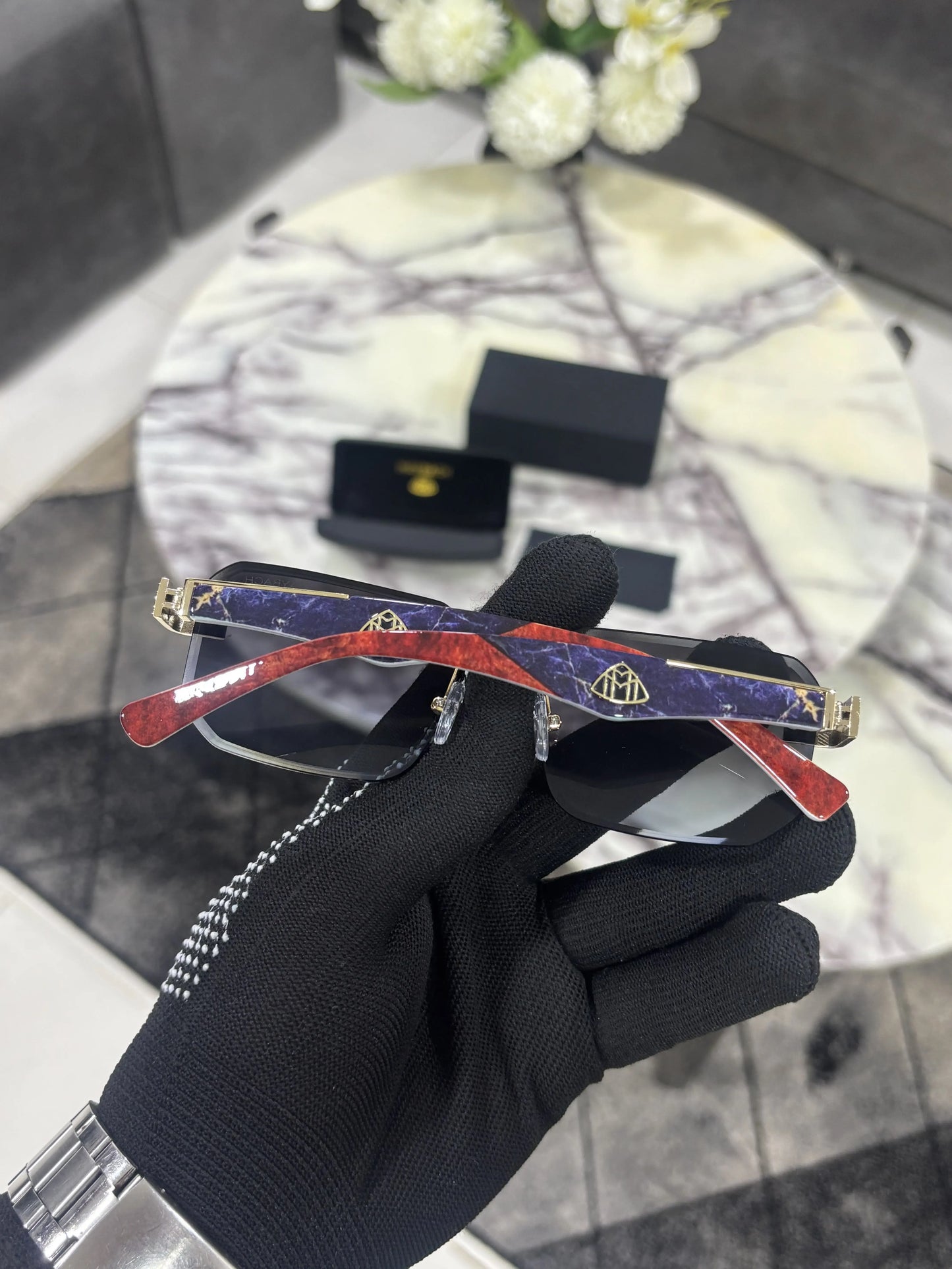 Maybach 7348 Navy Blue / Red