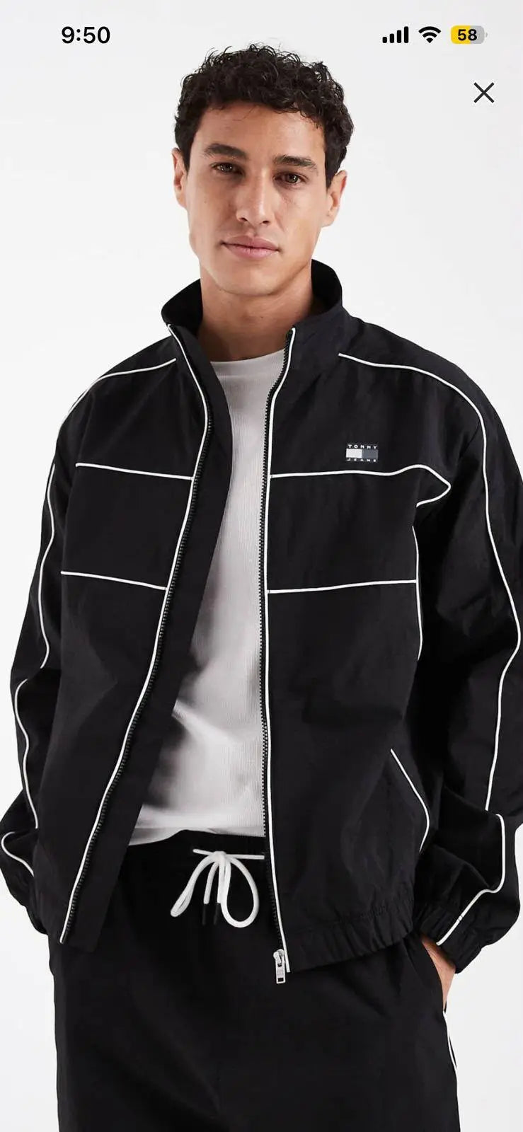 Tomm y Hilfige r Black Imported Premium WindBreaker Jacket