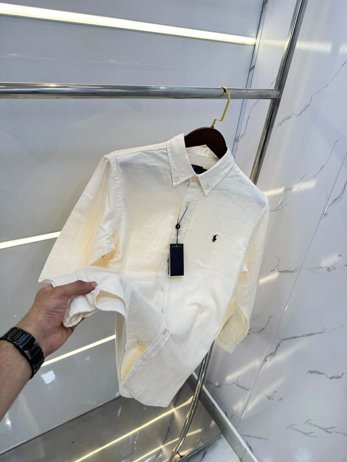 Ralp h Lauren Cream Premium linen Shirt