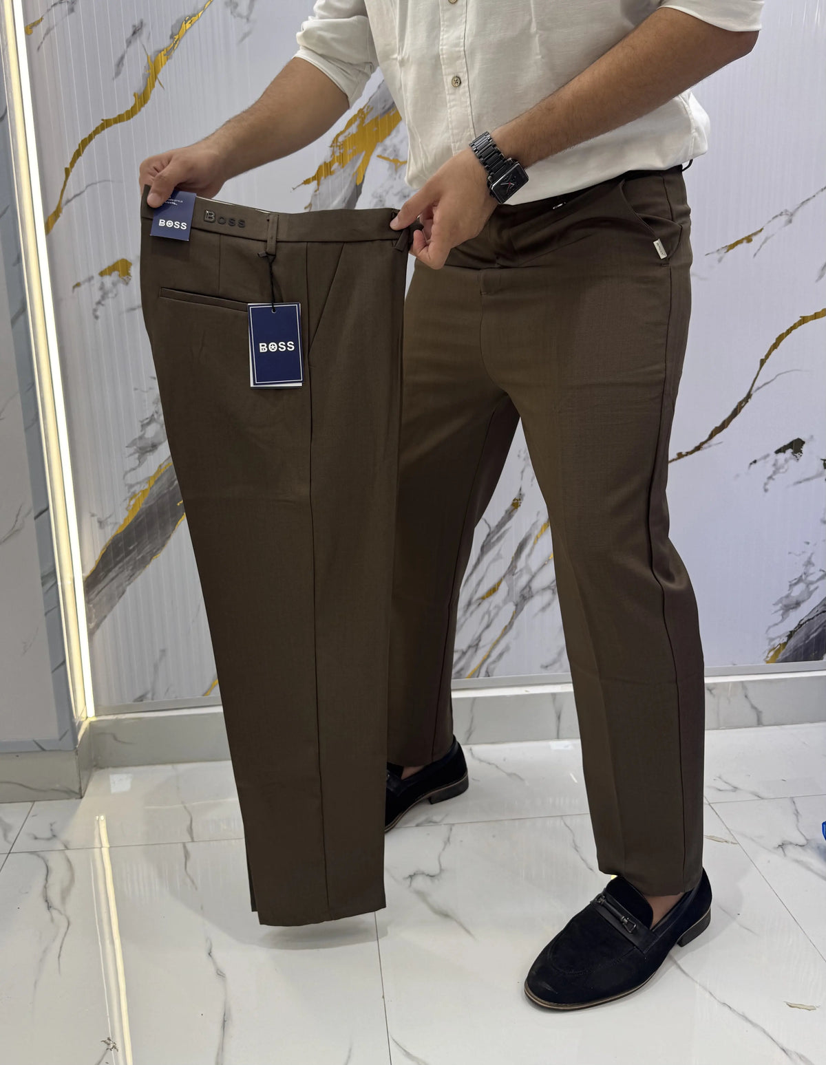 Hug.o Bos.s Brown Imported Korean Trouser