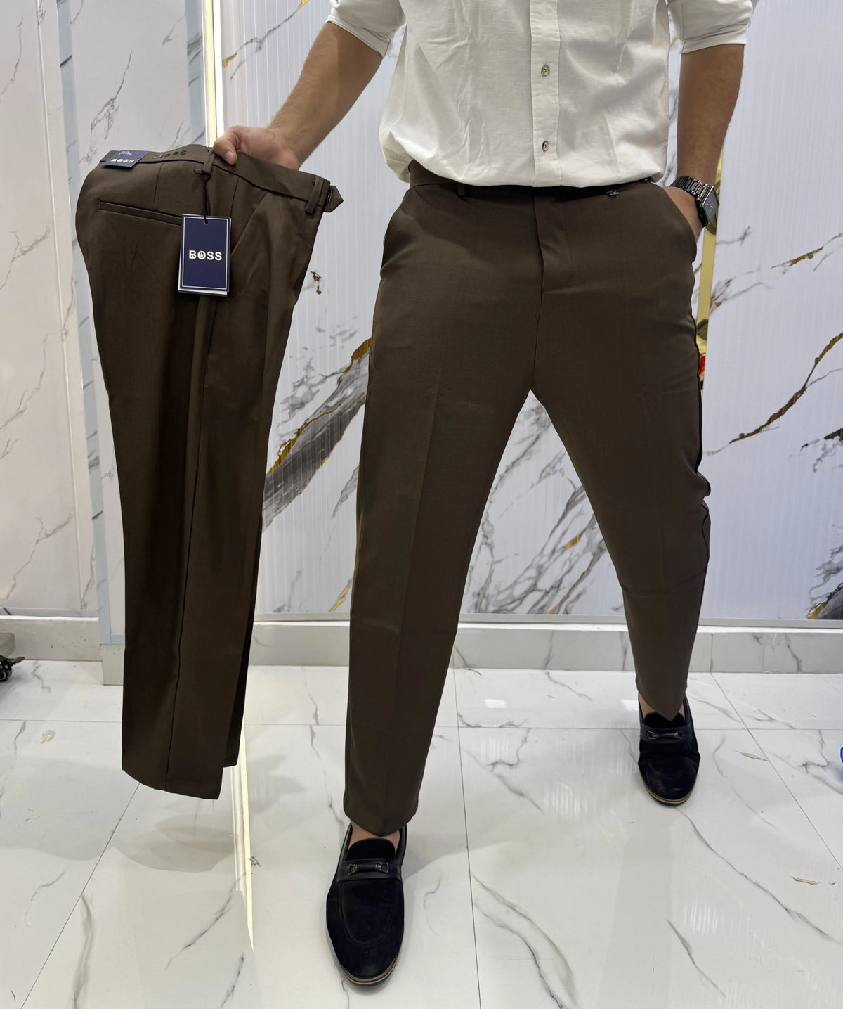 Hug.o Bos.s Brown Imported Korean Trouser