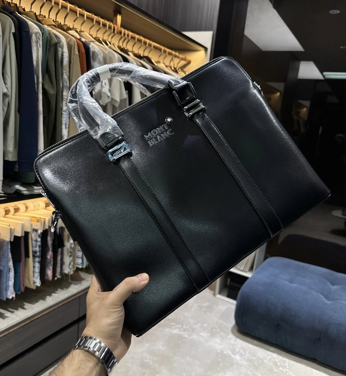 Mont Blan c Luxury Premium Imported Black Laptop Bag mb1115