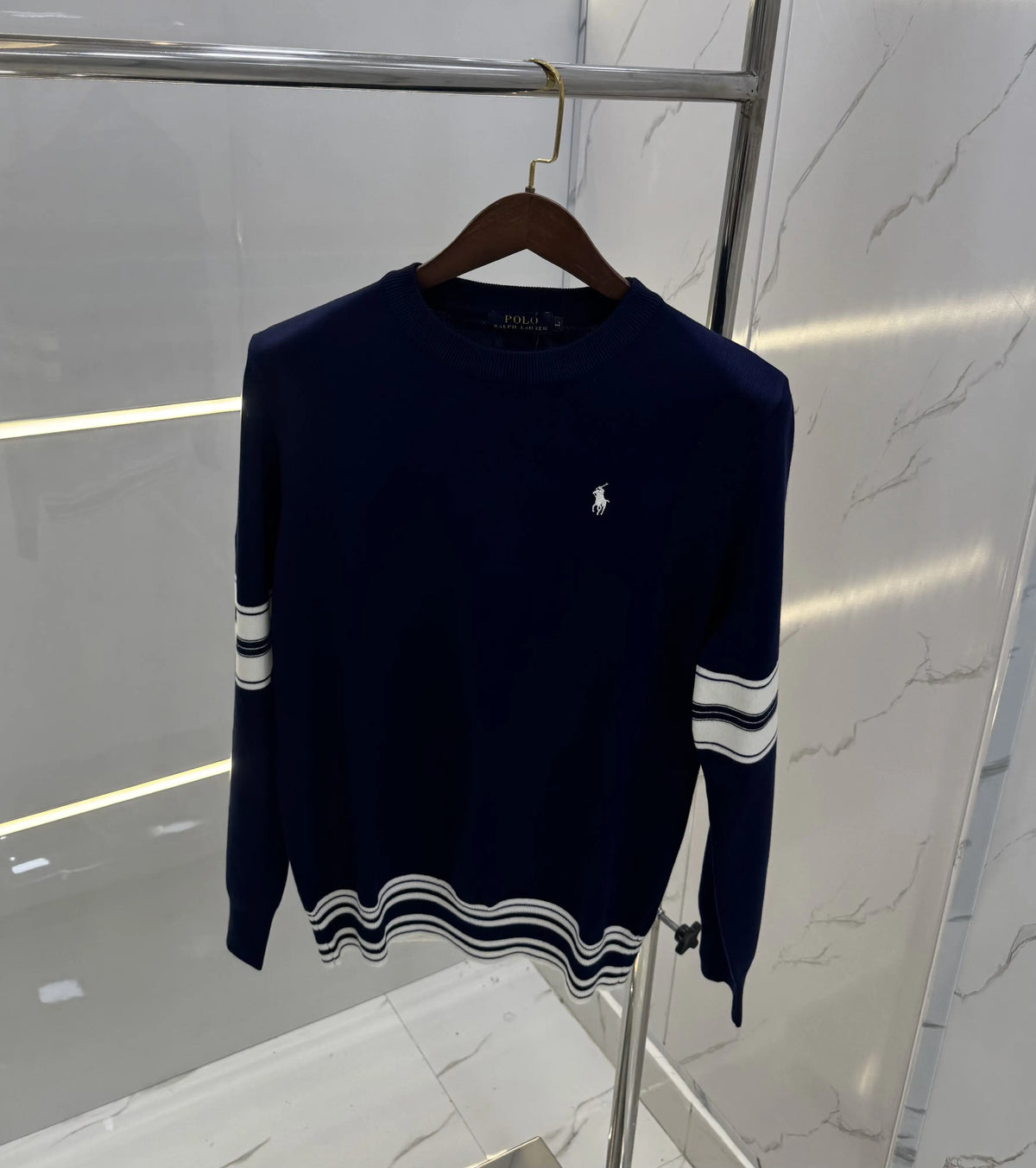 Ralp.h Laure.n Navy Blue Imported Knitted Pull Over