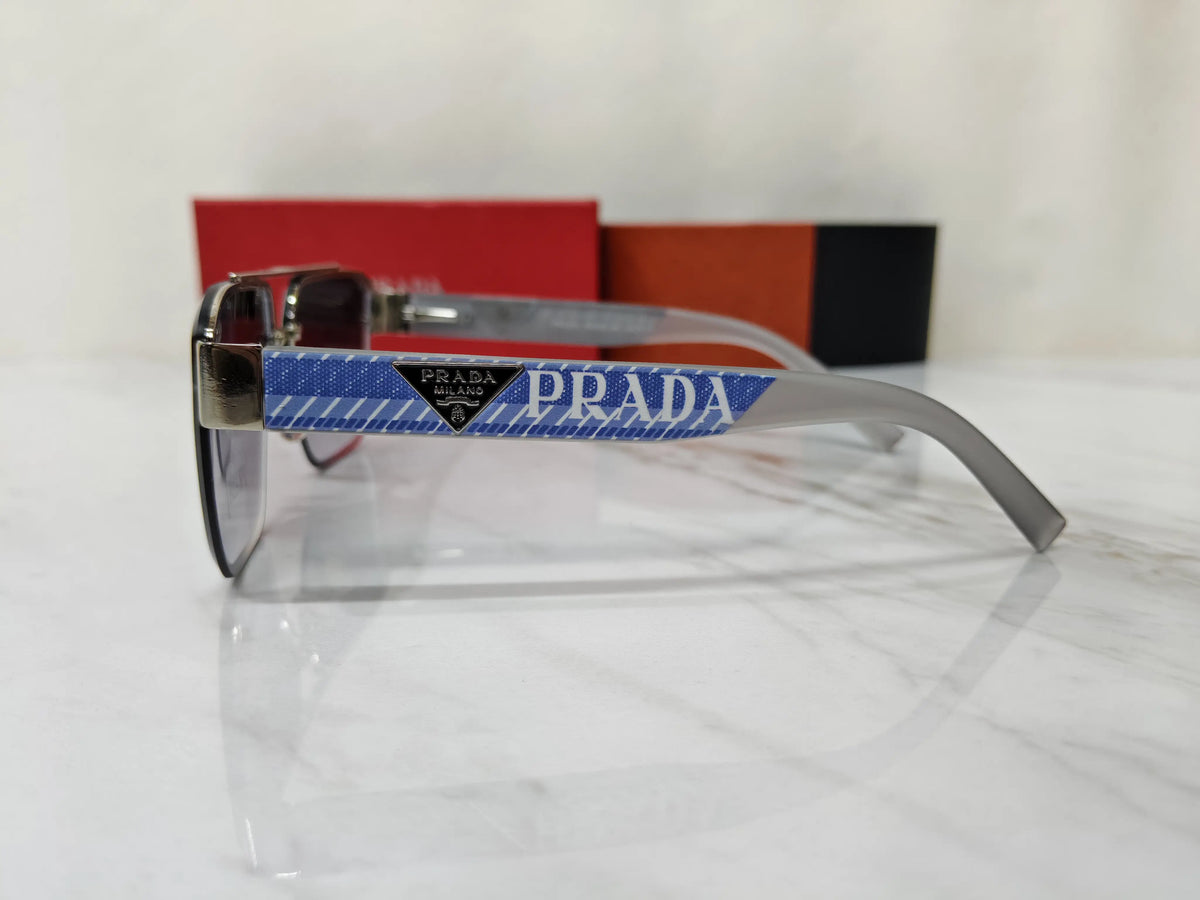 PRADA 24024 SILVER BLUE METAL