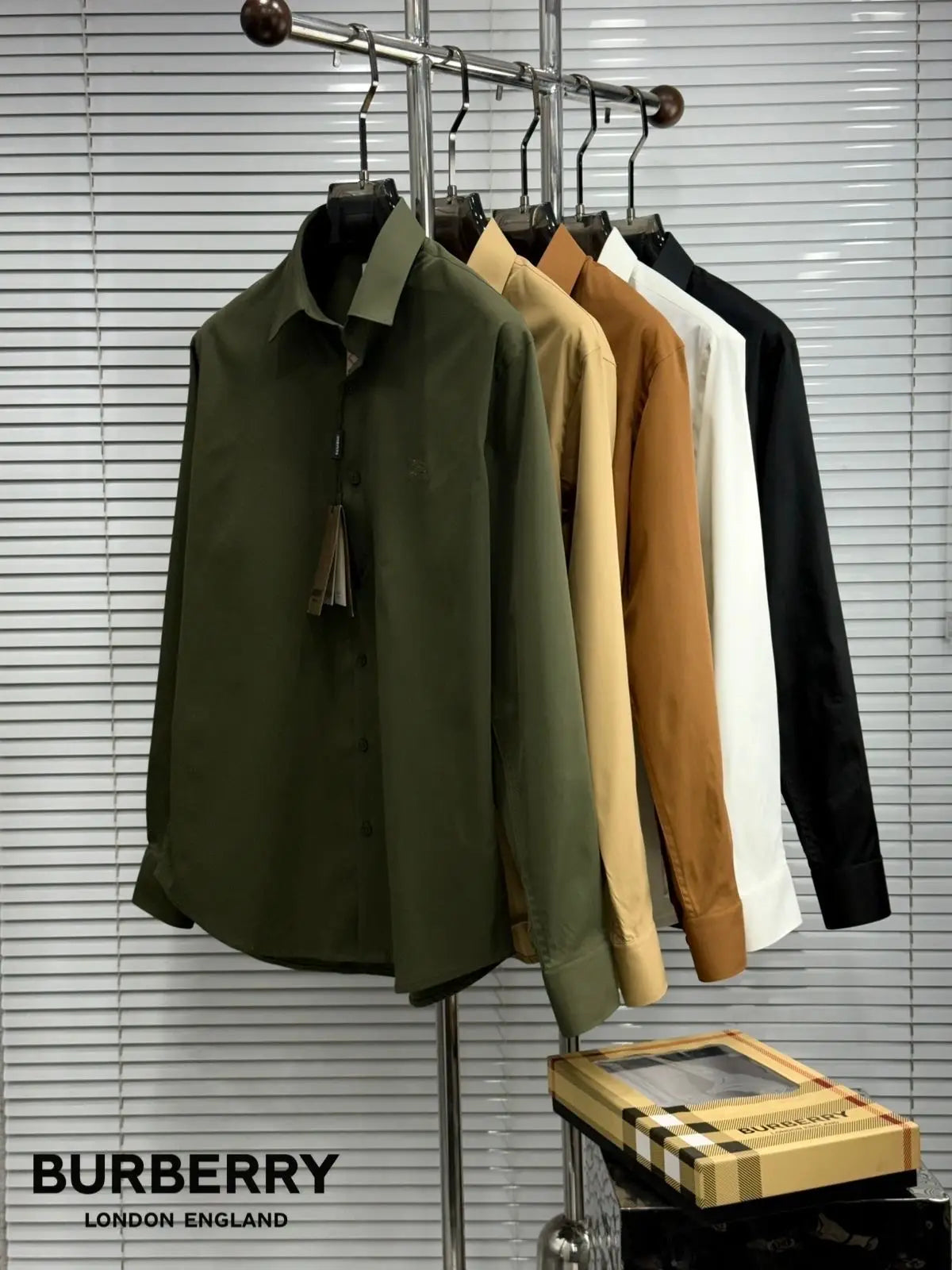 Burberr y Olive Premium Shirt With Original Box