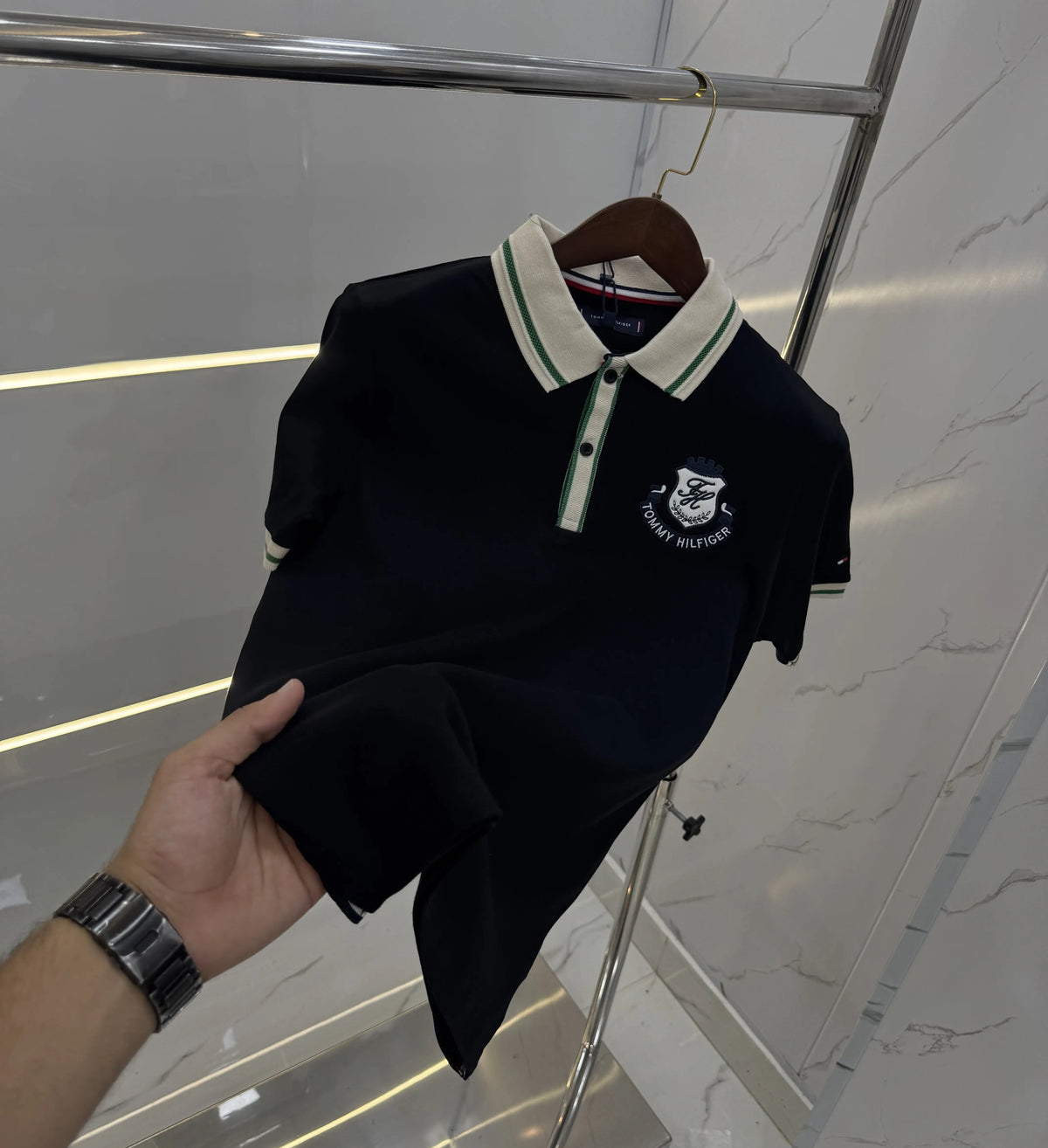 Tomm y Hilfiger Black Premium Polo T-shirt