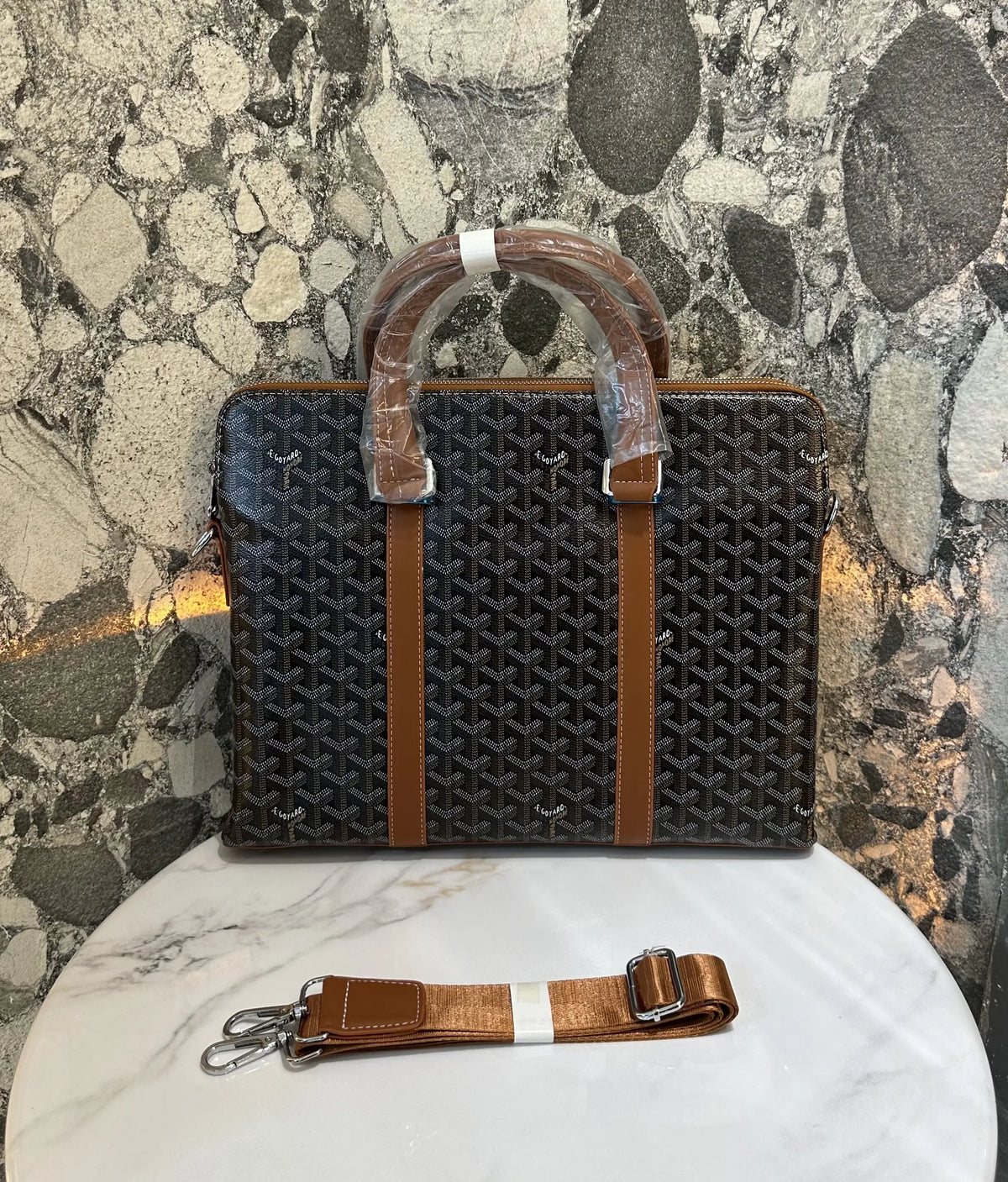 Goyar d Luxury Premium Imported Laptop Bag Brown g122