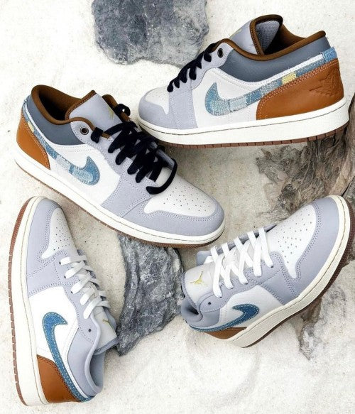 Nike Air Jordan 1 SE Phantom Denim Swoosh Semi UA Quality With Og Box