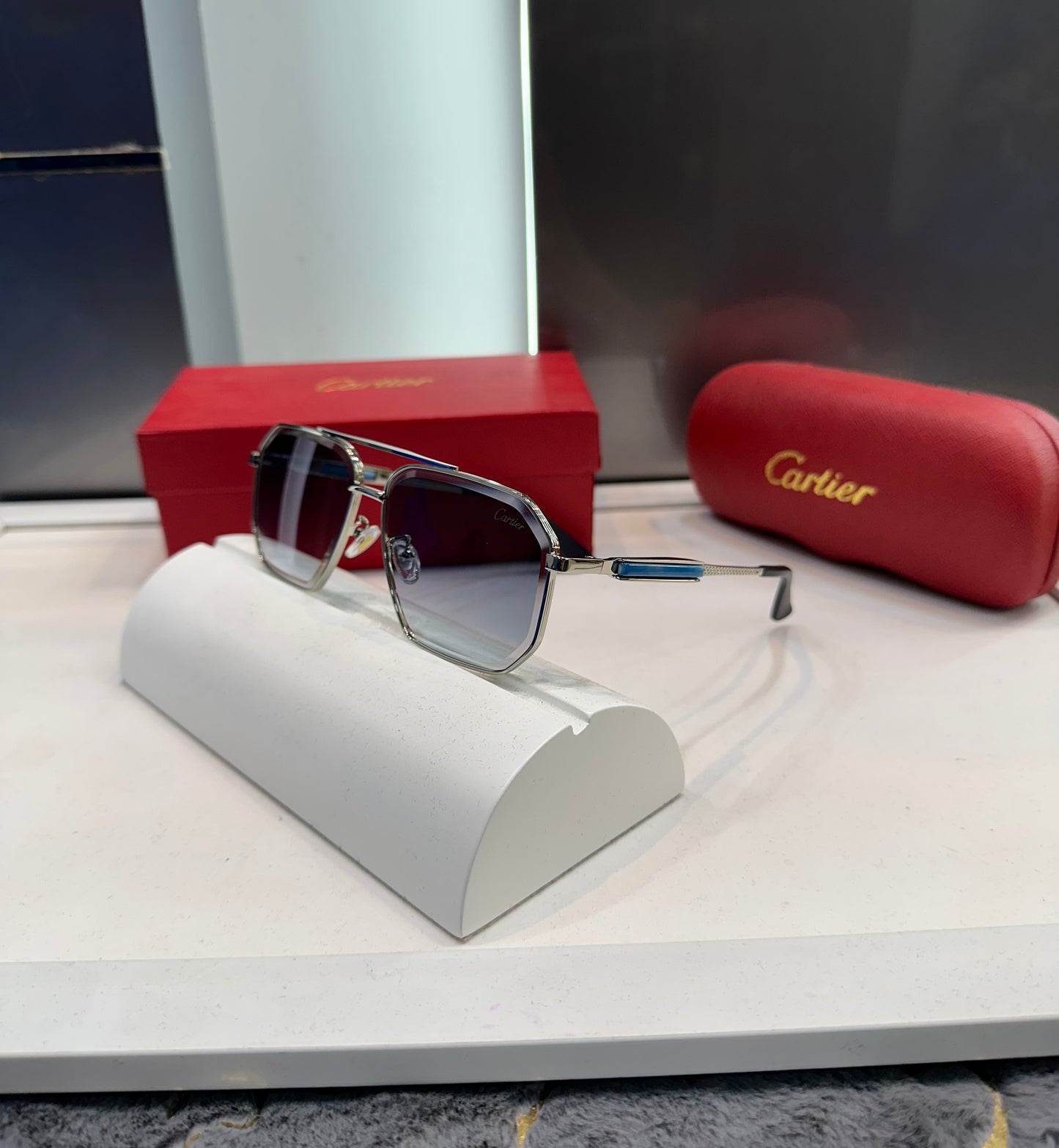 Cartier Silver Sky Metal Limited Edition Luxury Shade With Original Packing