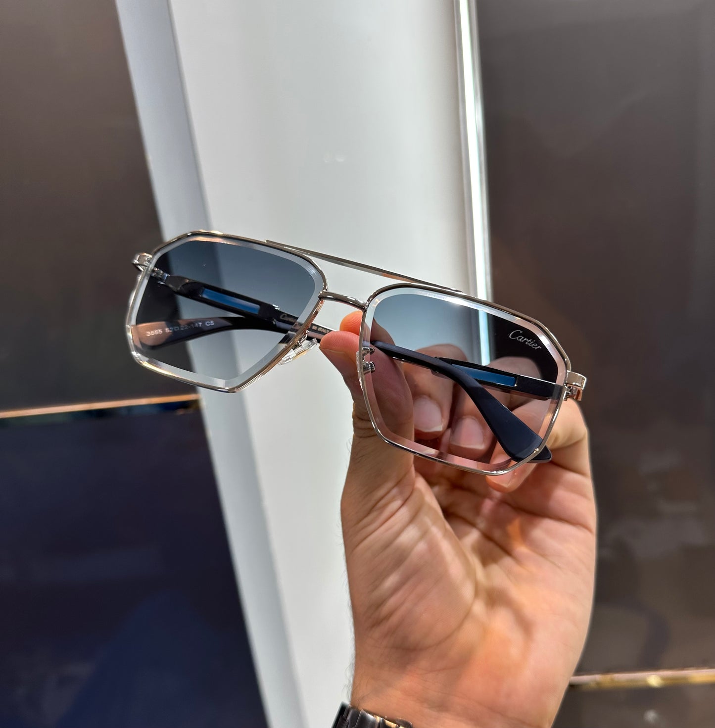Cartier Silver Sky Metal Limited Edition Luxury Shade With Original Packing