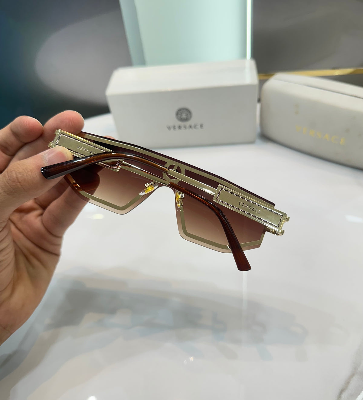 Versace Brown Karan Aujla Edition Luxury Shade With Original Packing