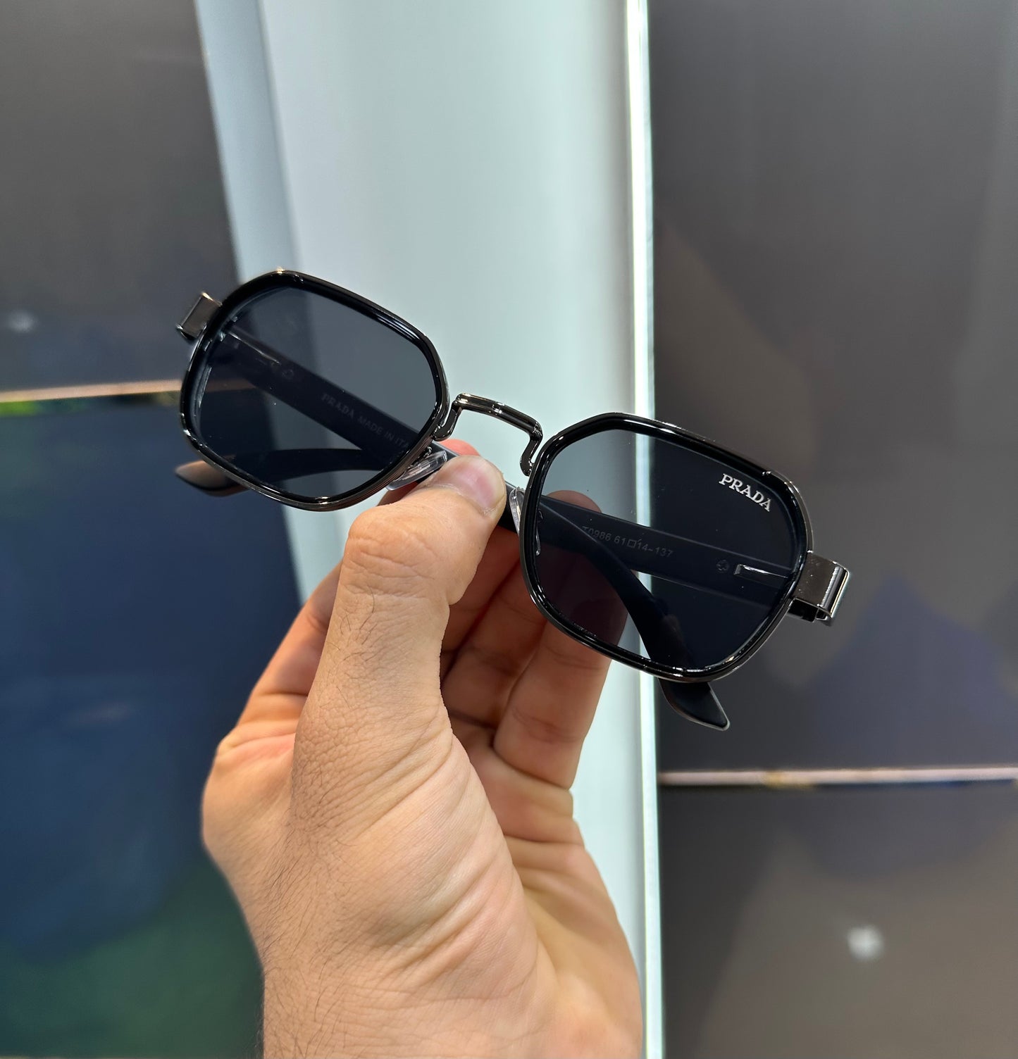 Prada Milano Black Karan Aujla Luxury Shade With Original Packing