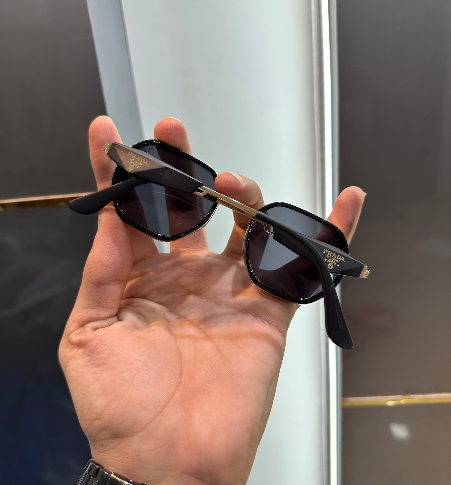 Prada Milano Black Gold Limited Edition Luxury Shade With Original Packing