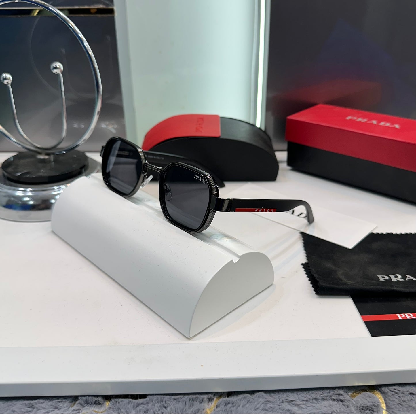 Prada Milano Black Karan Aujla Luxury Shade With Original Packing