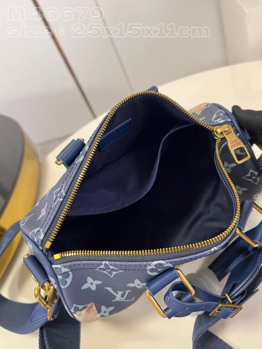 Louis Vuitton Blue Multi Keepall Bandouliere Monogram Travel Speedy Bag With Og Magnatic Box And Dust Bag