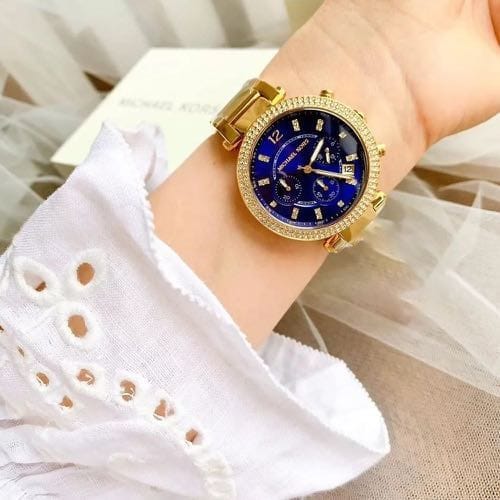 Michael Kors Blue Dial Premium Watch With Brand Box
