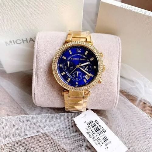 Michael Kors Blue Dial Premium Watch With Brand Box