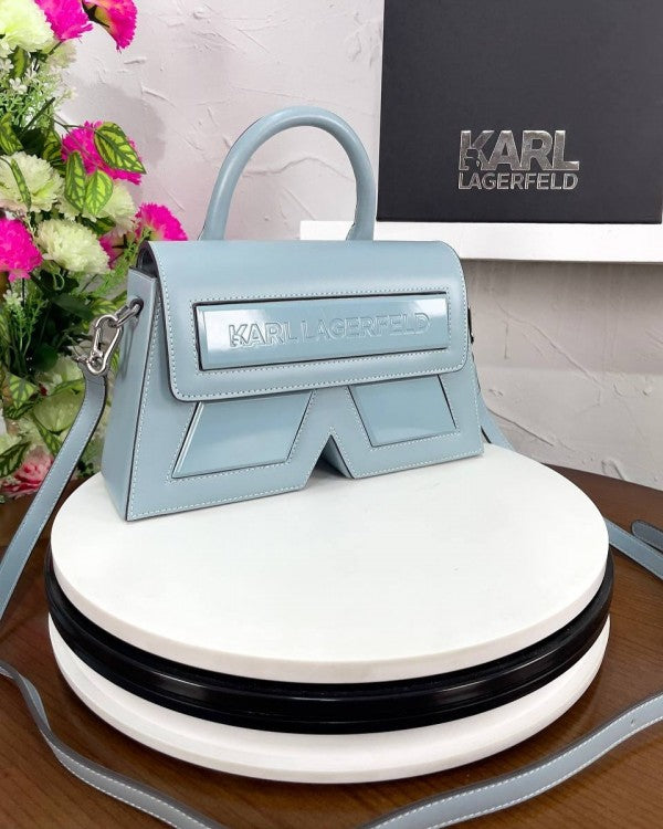 Karl Lagerfeld Blue K IKON Crossbody Shoulder Bag With Og Box Nd Dust Bag