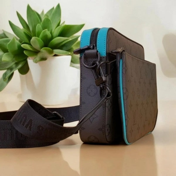 Louis Vuitton Blue Virgil Abloh Trio Messenger Multi Crossbody Luxury Bag With Og Box And Dust Bag