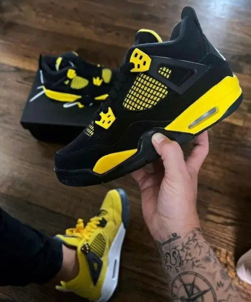 Air Jordan Retro 4 Thunder Yellow Premium Sneaker with Og Box