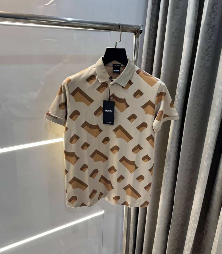 Hugo bos sBeige monogR@M Premium Polo T-Shirt