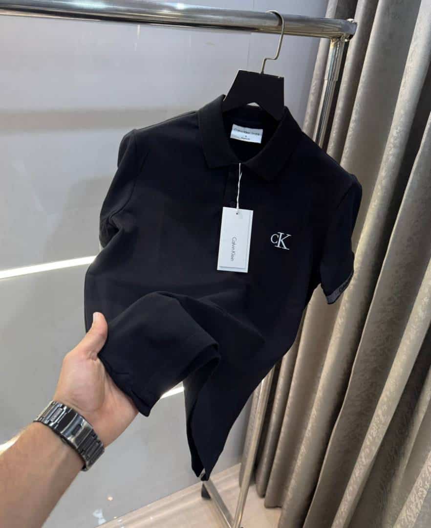 Calvin Klei n Black Embroidery Logo Premium Polo T-Shirt