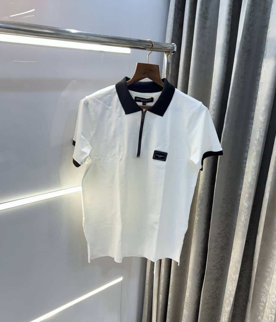 Dolce&Gabbana White B Logo Print Imported Polo T-Shirt With Box Packing