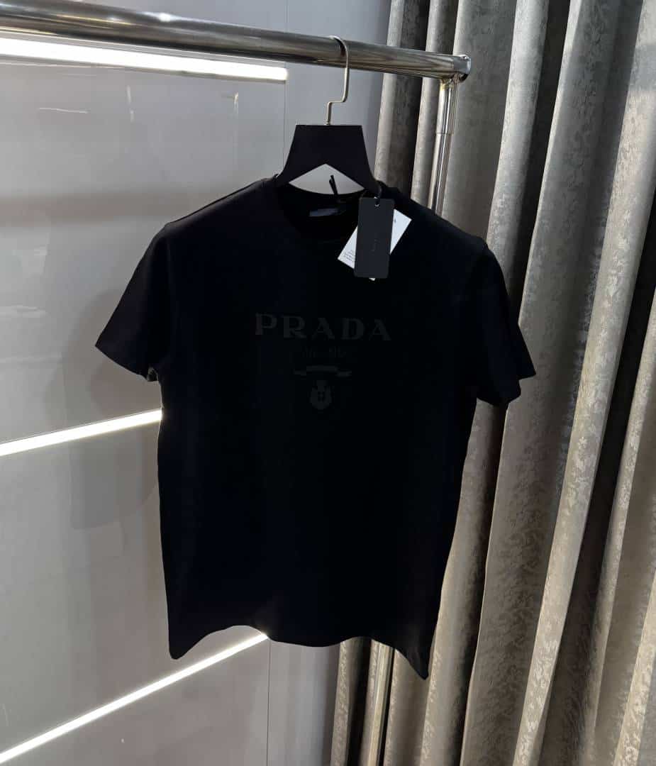 Prad a Milano Black Logo Print Imported T-Shirt