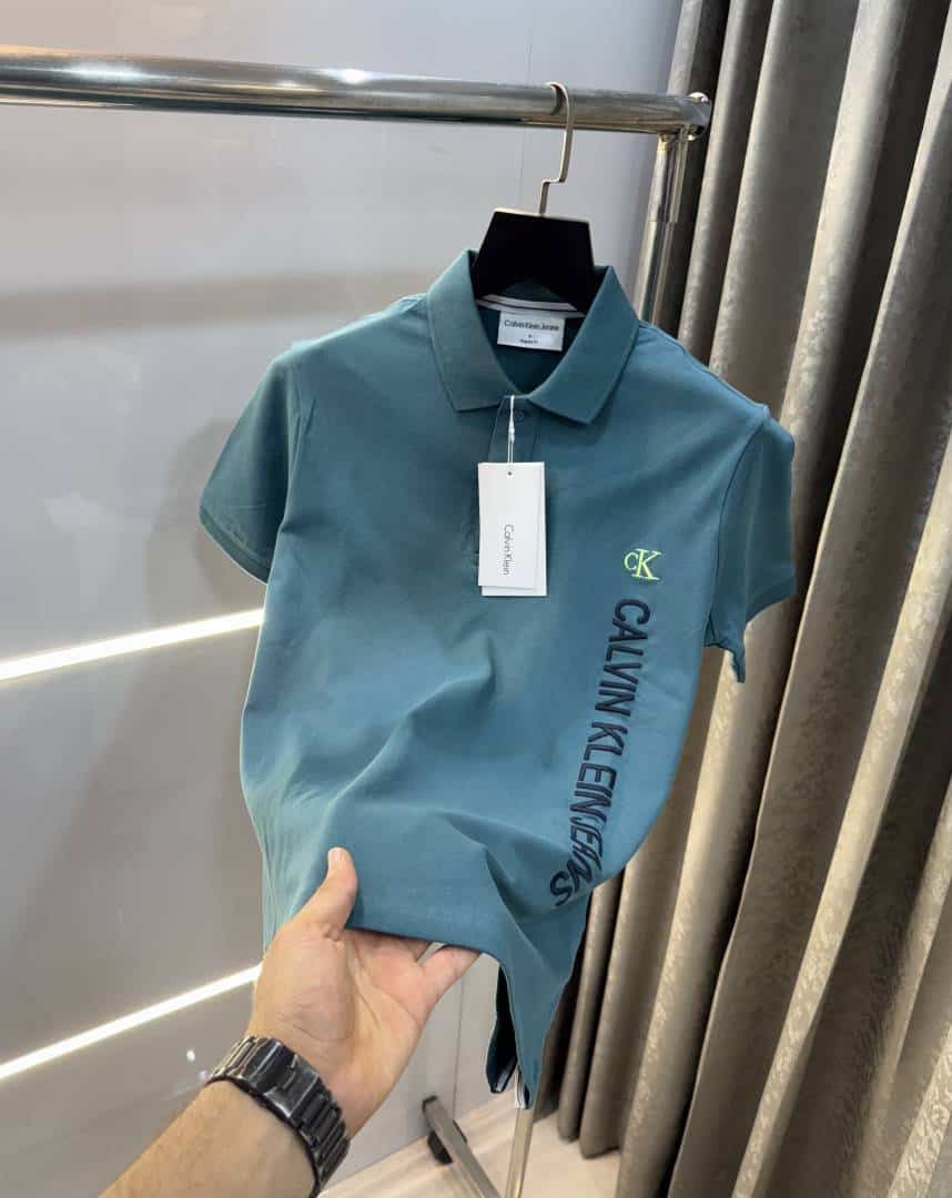 Calvin  Klein English Green Embroidery Logo Premium Polo T-Shirt