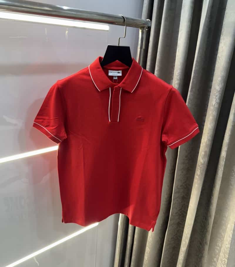 Lacost e Red Embroidery Logo Premium Polo T-Shirt